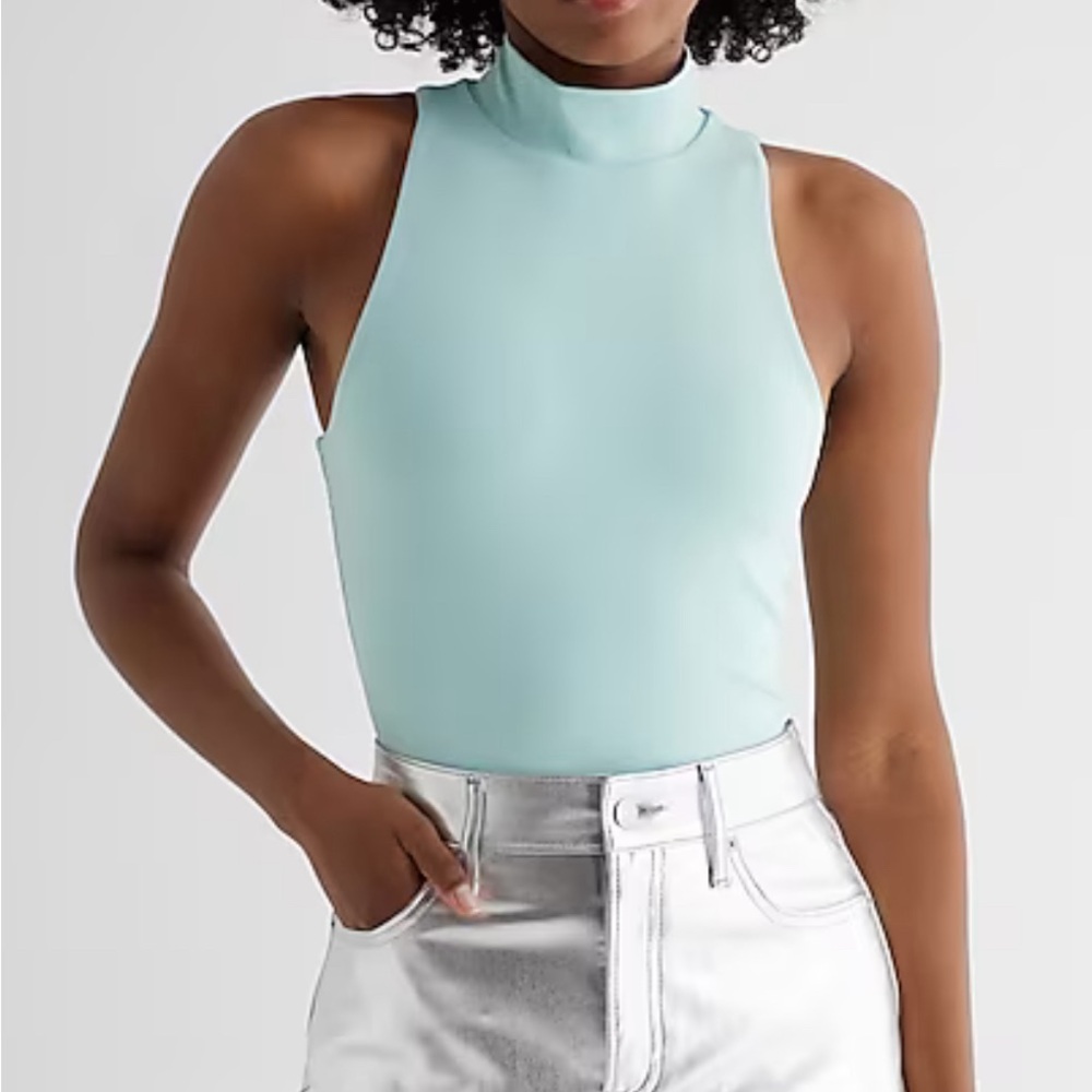NWT Express Body Contour high compression mock neck thong bodysuit